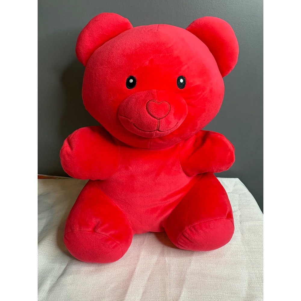 Walmart Red Teddy Bear Plush Heart Nose Valentine Stuffed Animal 12 Inch